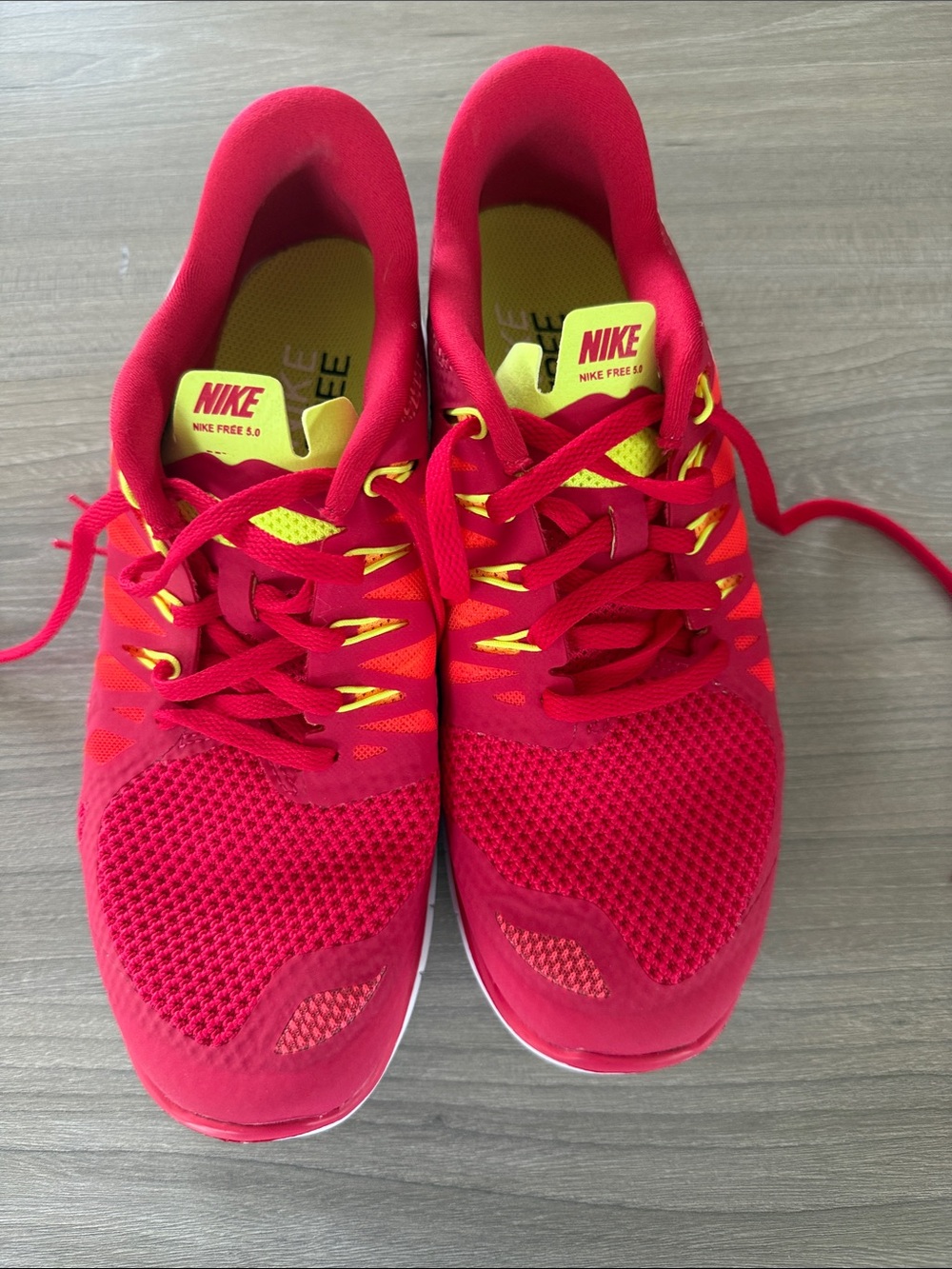 Nike Red and Yellow Lightweight Running Sneakers